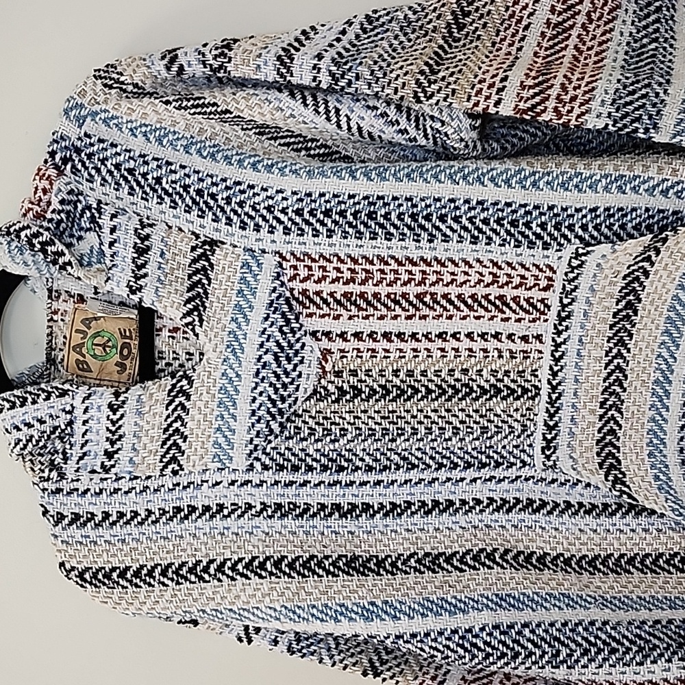 Baja  Stripe Hoodie with Front Pocket Multicolor Coogi  Size Meduim - Picture 6 of 16